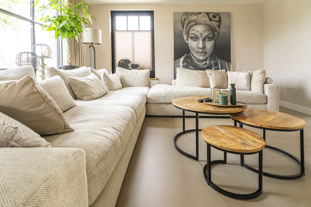 Stuccomeister Pro betonciré vloer woonkamer