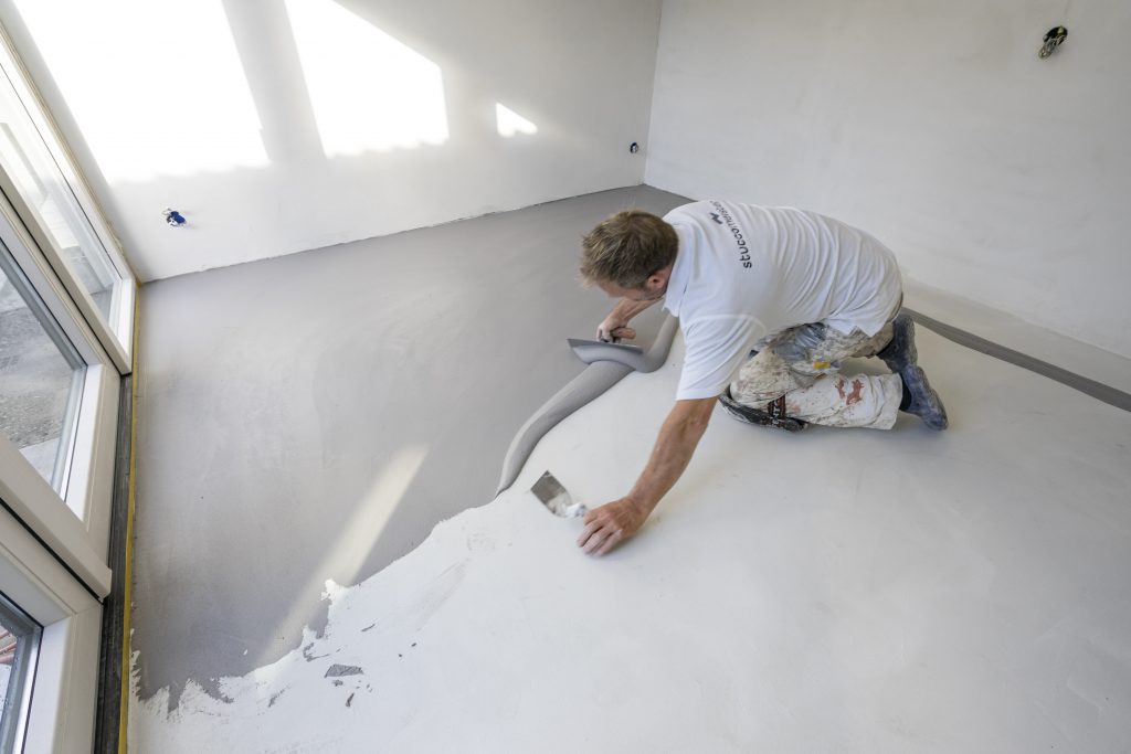 Stuccomeister Pro toegepast op vloer